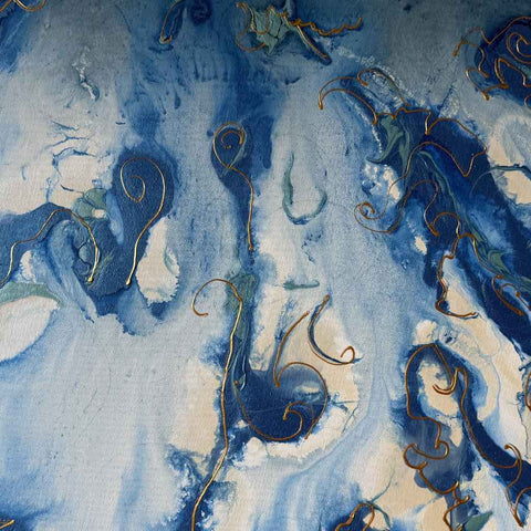Blue Ocean  Abstract Acrylic Painting Buy Now on Artezaar.com Online Art Gallery Dubai UAE