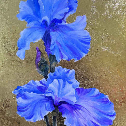 Blue Iris Fine Acrylic painting Buy Now on Artezaar.com Online Art Gallery Dubai UAE