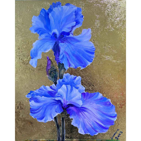 Blue Iris Fine Acrylic painting Buy Now on Artezaar.com Online Art Gallery Dubai UAE