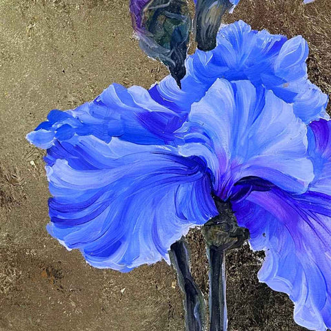 Blue Iris Fine Acrylic painting Buy Now on Artezaar.com Online Art Gallery Dubai UAE