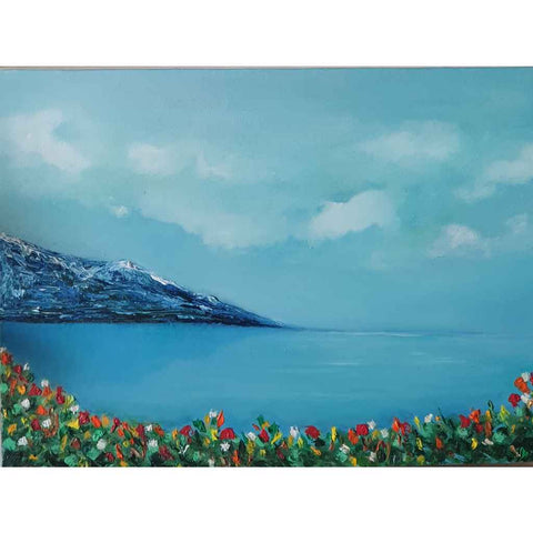 Blue Lagoon Sea oil painting Buy Now on Artezaar.com Online Art Gallery Dubai UAE