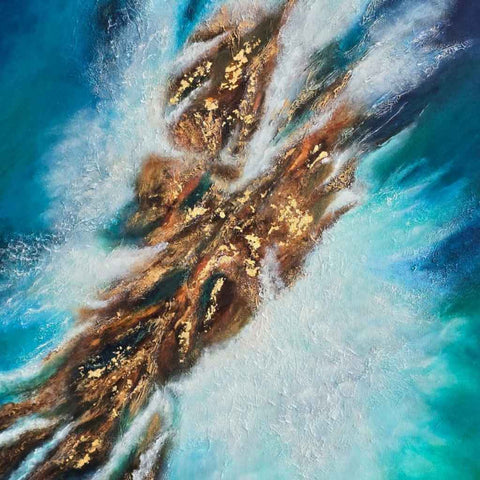 Breath of the Ocean Mixed Media Painting Buy artworks, home décor accessories, photography, digital prints and paintings online on Artezaar.com Online Art Gallery in Dubai UAE.