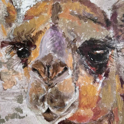 Bronze and Grey Camel Abstract Acrylic Painting Buy Now on Artezaar.com Online Art Gallery Dubai UAE