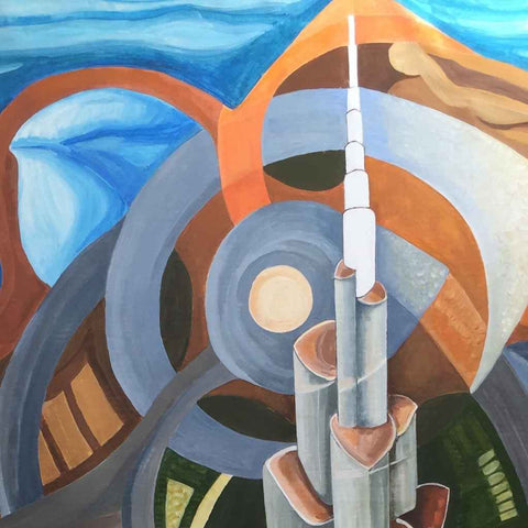 Burj Khalifa Acrylic Painting Buy Now on Artezaar.com Online Art Gallery Dubai UAE