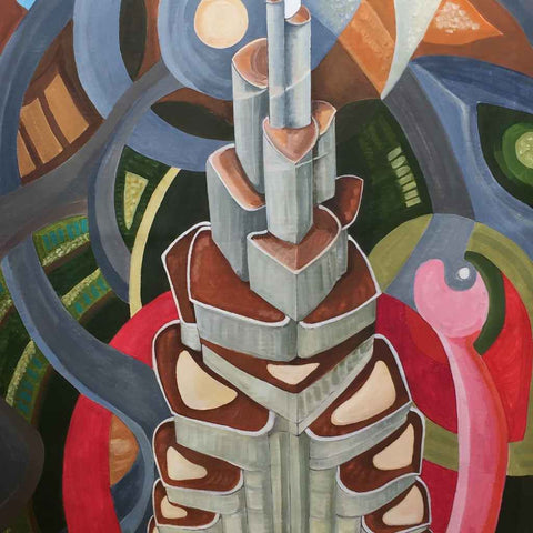 Burj Khalifa Acrylic Painting Buy Now on Artezaar.com Online Art Gallery Dubai UAE