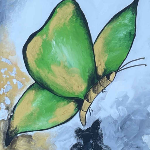 Butterfly Hope Abstract Mixed media painting Buy Now on Artezaar.com Online Art Gallery Dubai UAE