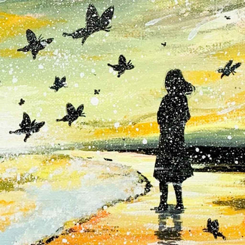Butterfly Sunset - Acrylic Painting - Artezaar.com Online Art Gallery