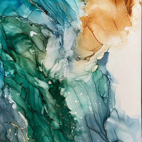 By The Sea Abstract Alcohol Ink Painting Buy Now on Artezaar.com Online Art Gallery Dubai UAE