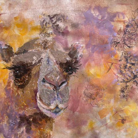 Camel in the desert Abstract Acrylic Painting Buy Now on Artezaar.com Online Art Gallery Dubai UAE
