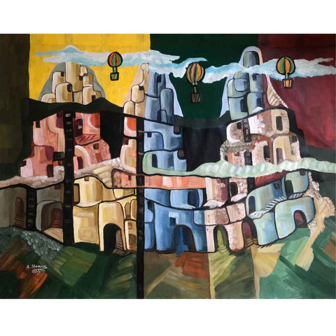 Cappadocia Acrylic Painting Buy Now on Artezaar.com Online Art Gallery Dubai UAE