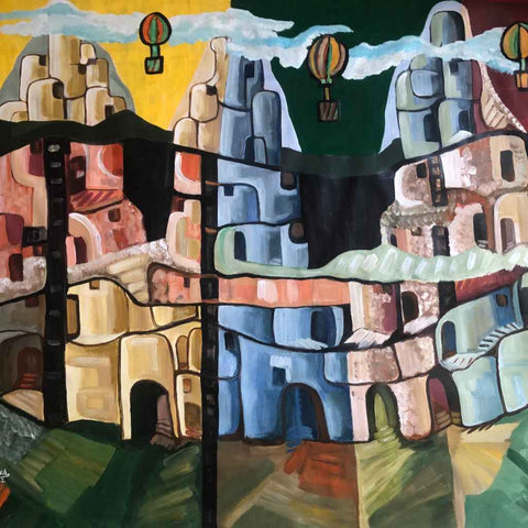 Cappadocia Acrylic Painting Buy Now on Artezaar.com Online Art Gallery Dubai UAE
