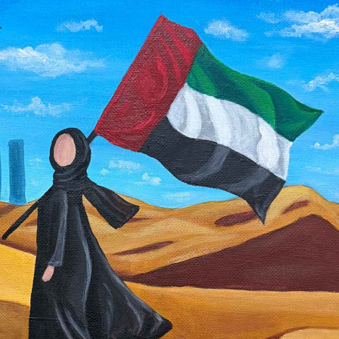 Carrying the Spirit of UAE - Acrylic Painting - Artezaar.com Online Art Gallery