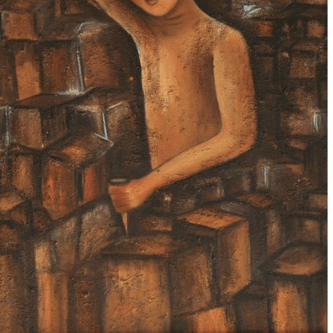 Carving Out Your Karma - Oil Painting - Artezaar.com Online Art Gallery