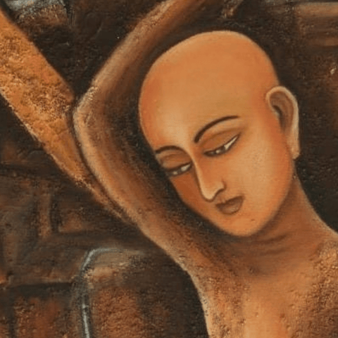 Carving Out Your Karma - Oil Painting - Artezaar.com Online Art Gallery