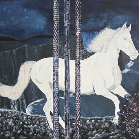 Celestial Gallop Mixed Media Painting Buy Now on Artezaar.com Online Art Gallery Dubai UAE