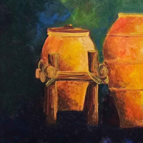 Ceramic Pots Mixed Media Painting Buy Now on Artezaar.com Online Art Gallery Dubai UAE
