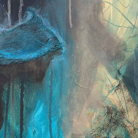 Chocolate Waves Abstract Mixed media Painting Buy Now on Artezaar.com Online Art Gallery Dubai UAE