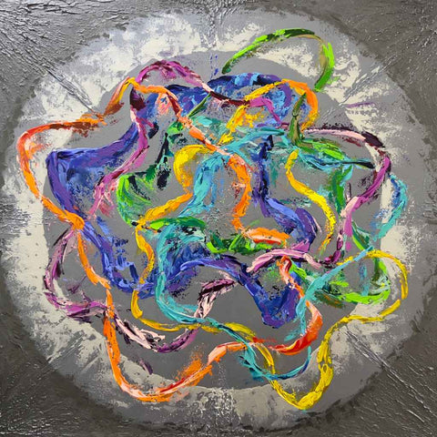 CircleS of Life Abstract Mixed Media Painting Buy Now on Artezaar.com Online Art Gallery Dubai UAE