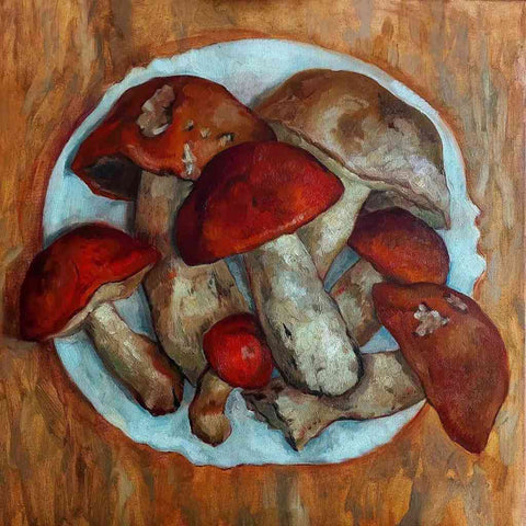 Composition With Northern Mushrooms 1 Oil Painting Buy Now on Artezaar.com Online Art Gallery Dubai UAE