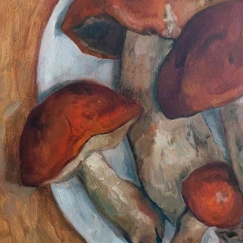 Composition With Northern Mushrooms 1 Oil Painting Buy Now on Artezaar.com Online Art Gallery Dubai UAE