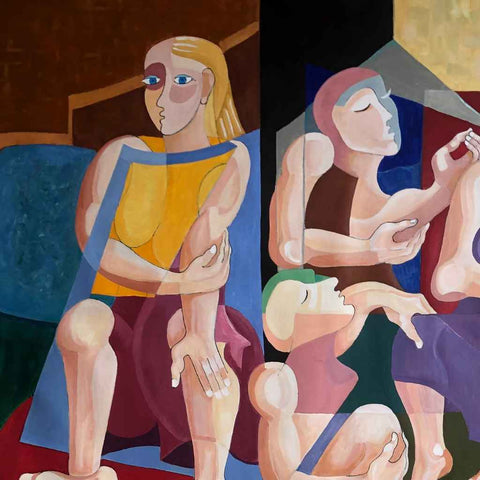 Conversation Acrylic Painting Buy Now on Artezaar.com Online Art Gallery Dubai UAE
