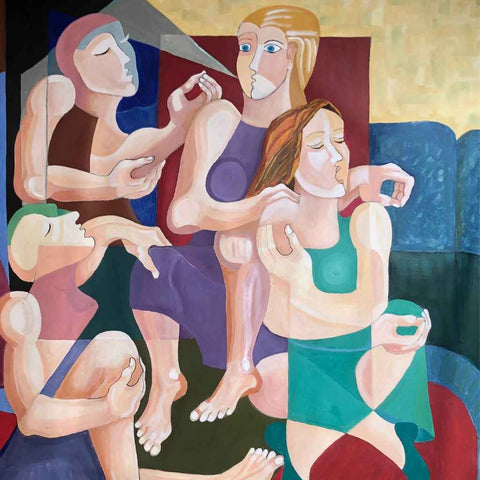 Conversation Acrylic Painting Buy Now on Artezaar.com Online Art Gallery Dubai UAE
