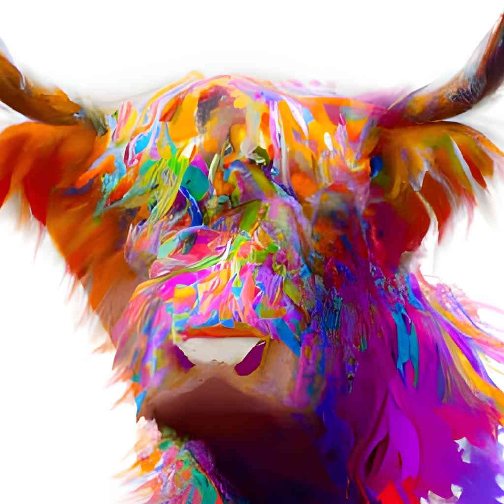 Cooing Clansmen | Digital Highland Cow Portrait | Artezaar Gallery ...