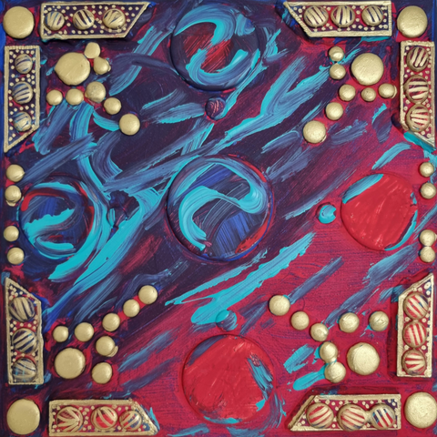 Cosmos Trapped In Gold - Mixed Media - Artezaar.com Online Art Gallery