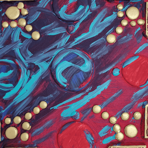 Cosmos Trapped In Gold - Mixed Media - Artezaar.com Online Art Gallery