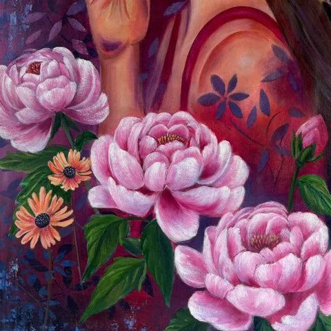 Courage in Bloom Mixed Media Painting Buy Now on Artezaar.com Online Art Gallery Dubai UAE