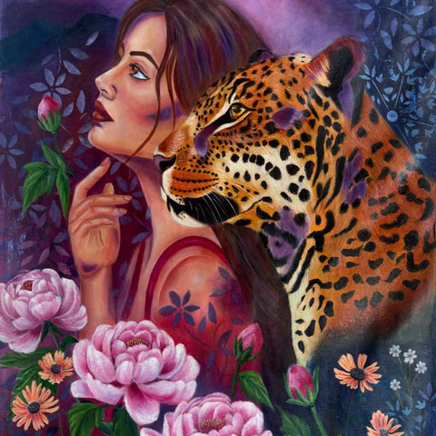 Courage in Bloom Mixed Media Painting Buy Now on Artezaar.com Online Art Gallery Dubai UAE