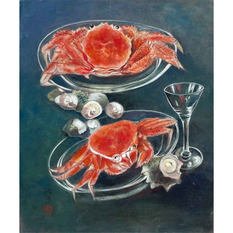 Crab (Japanese Painting) - Mixed Media - Artezaar.com Online Art Gallery