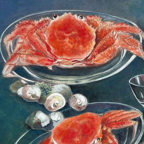 Crab (Japanese Painting) - Mixed Media - Artezaar.com Online Art Gallery
