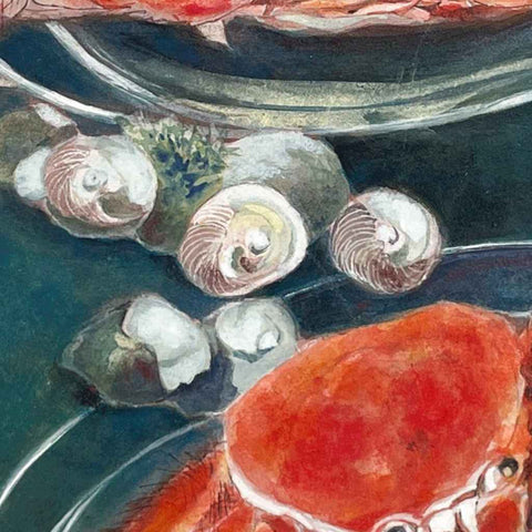 Crab (Japanese Painting) - Mixed Media - Artezaar.com Online Art Gallery