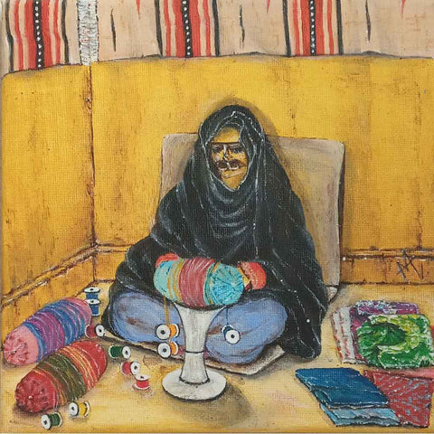Crafting Traditions Acrylic Painting Buy Now on Artezaar.com Online Art Gallery Dubai UAE
