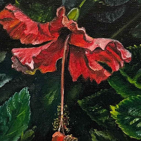 Crimson Charm Oil Painting Buy Now on Artezaar.com Online Art Gallery Dubai UAE