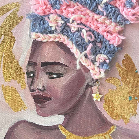 Crowned in Grace Mixed Media Painting Buy Now on Artezaar.com Online Art Gallery Dubai UAE