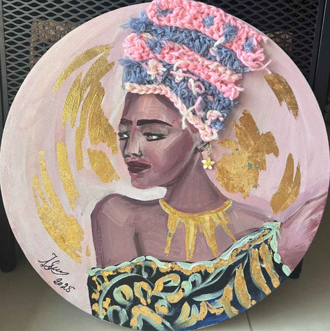 Crowned in Grace Mixed Media Painting Buy Now on Artezaar.com Online Art Gallery Dubai UAE