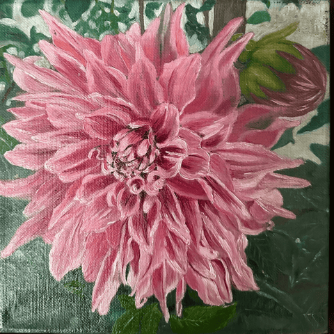 Dahlia Symphony - Oil Painting - Artezaar.com Online Art Gallery