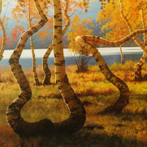 Dance Of The Dancing Birches - Oil Painting - Artezaar.com Online Art Gallery