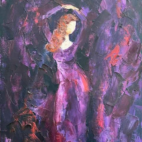 Dancer in Purple Oil Painting Buy Now on Artezaar.com Online Art Gallery Dubai UAE