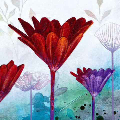 Dancing Petals Abstract Mixed Media Painting Buy Now on Artezaar.com Online Art Gallery Dubai UAE