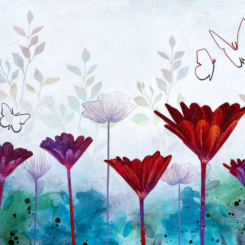 Dancing Petals Abstract Mixed Media Painting Buy Now on Artezaar.com Online Art Gallery Dubai UAE