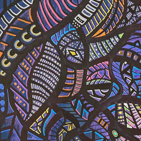 Dark Woods Abstract Acrylic Painting Buy Now on Artezaar.com Online Art Gallery Dubai UAE