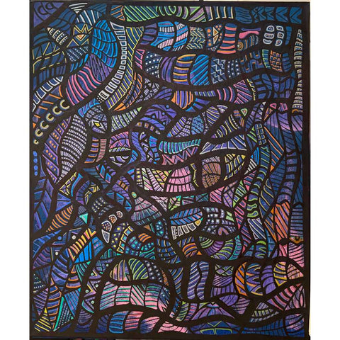 Dark Woods Abstract Acrylic Painting Buy Now on Artezaar.com Online Art Gallery Dubai UAE