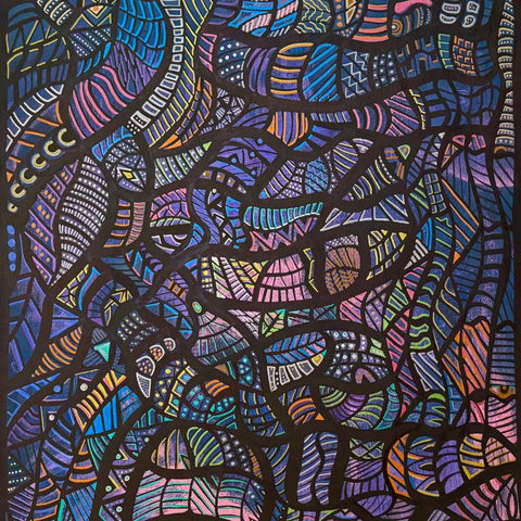 Dark Woods Abstract Acrylic Painting Buy Now on Artezaar.com Online Art Gallery Dubai UAE