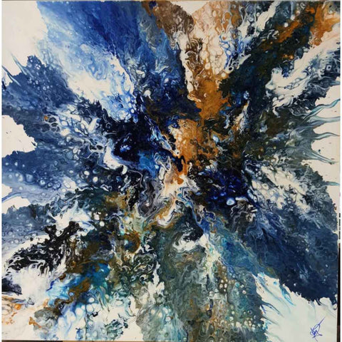 Deep Dive Abstract Acrylic Painting Buy Now on Artezaar.com Online Art Gallery Dubai UAE