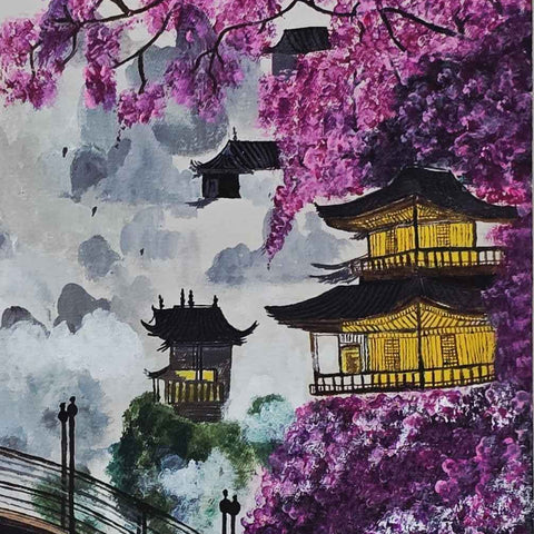 Dream of Sakura III Acrylic Painting Buy Now on Artezaar.com Online Art Gallery Dubai UAE