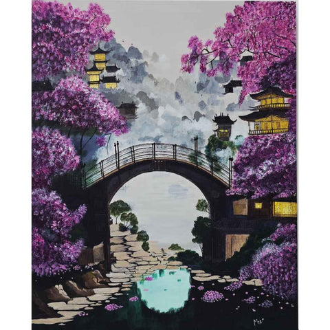 Dream of Sakura III Acrylic Painting Buy Now on Artezaar.com Online Art Gallery Dubai UAE