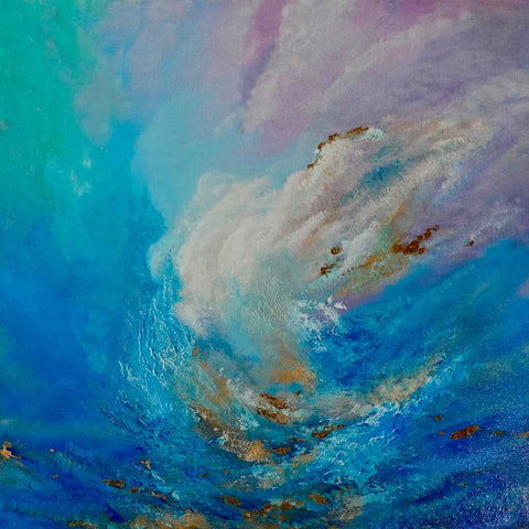 Dreaming In Blue And Gold - Mixed Media - Artezaar.com Online Art Gallery